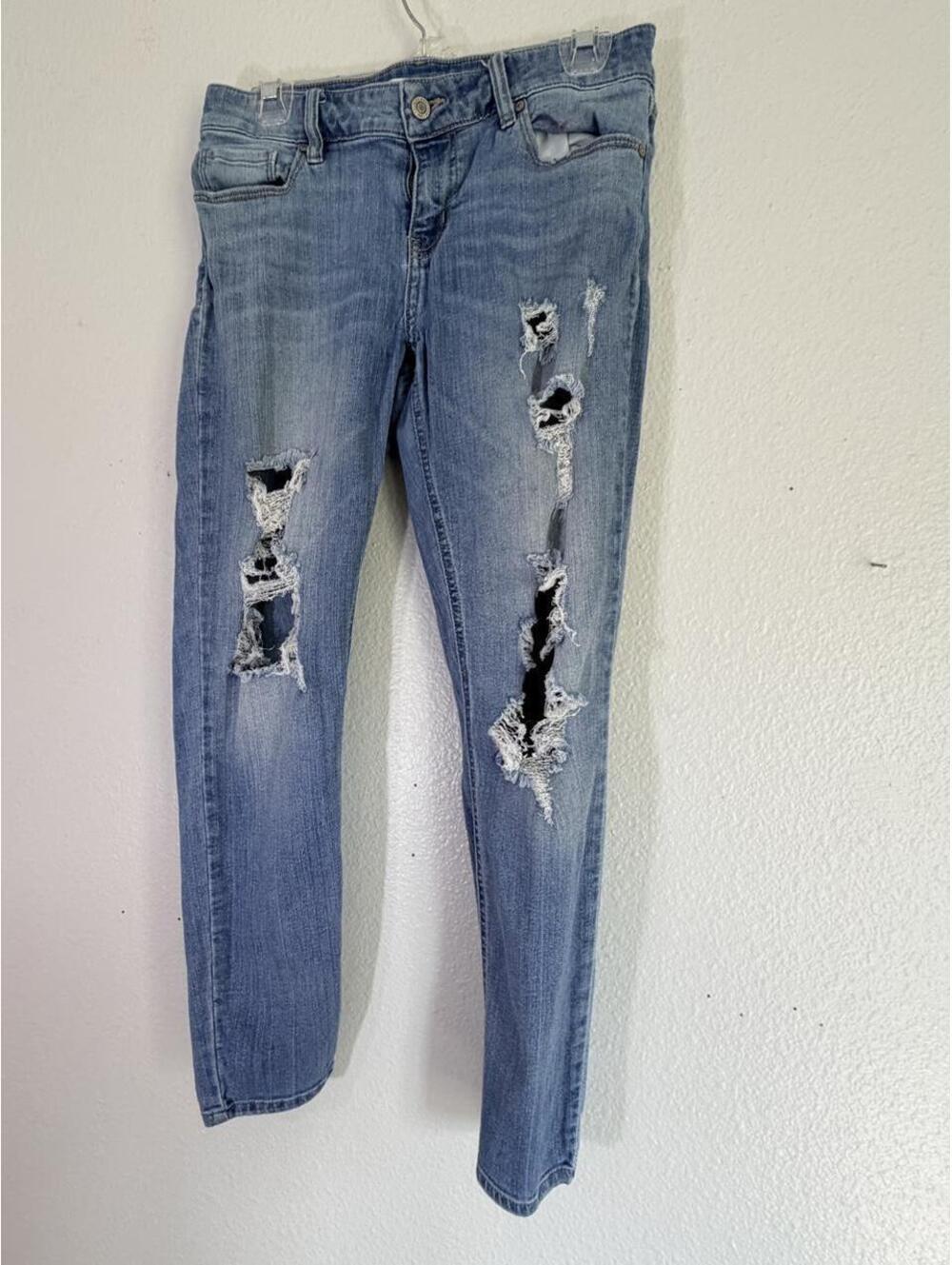 Eunina Mica Low Rise Skinny Ankle Distressed Light Wash Jeans Women's Size 9